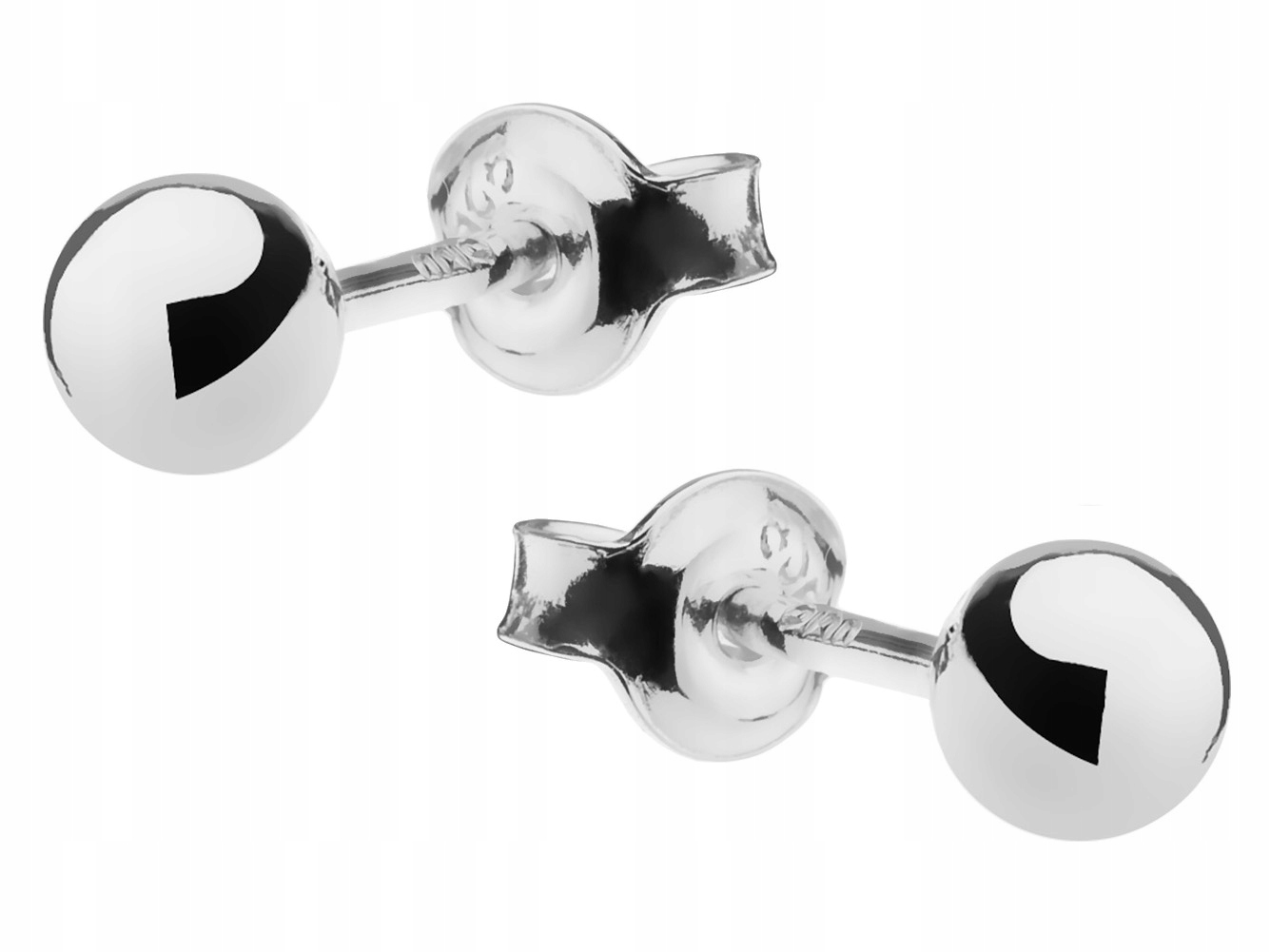 Kolczyki Srebrne Kulki 4mm Damskie Wkrętki Kuleczki Kulka Kuleczka Srebro-Zdjęcie-0