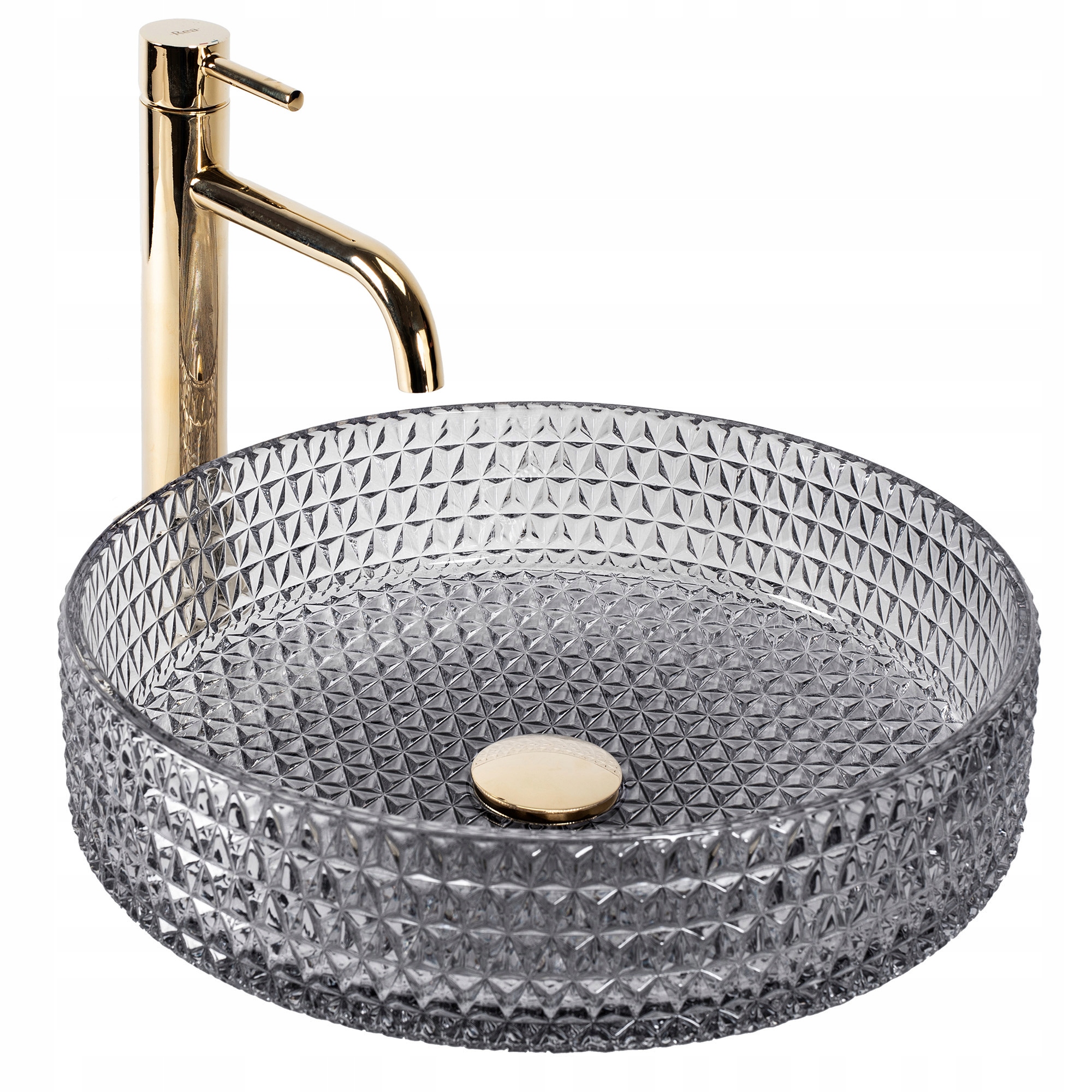 Sklenená Umývadlová Doska, Kryštálová Šedá, Transparentná Rea Cristal 39