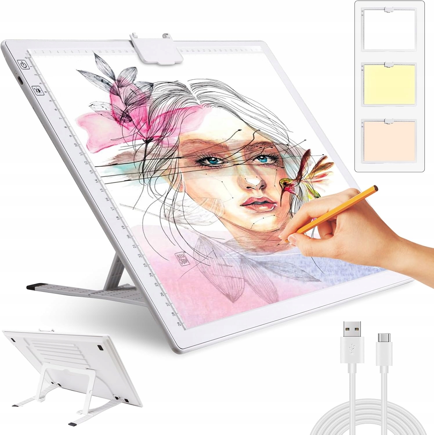 Tablet Podsvícený Led panel A3 pro kalky, 3 barvy,