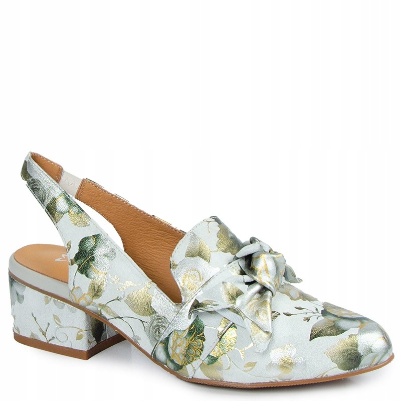 Maciejka N6539-38/00-1 Pastelové Kožené Lodičky S Květinami 37