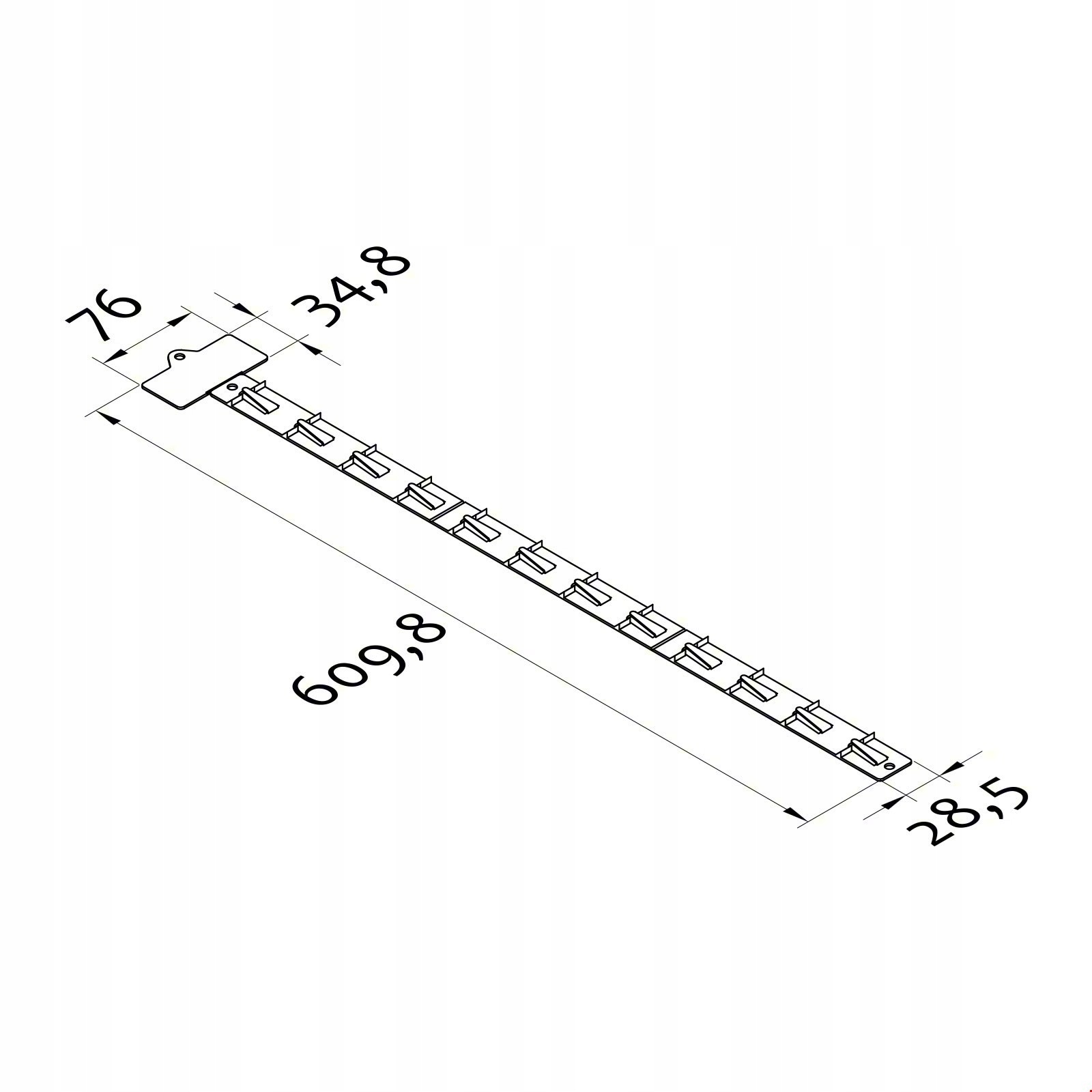 Krawat szeroki z 12 haczykami z miejscem na logo Marka bez marki