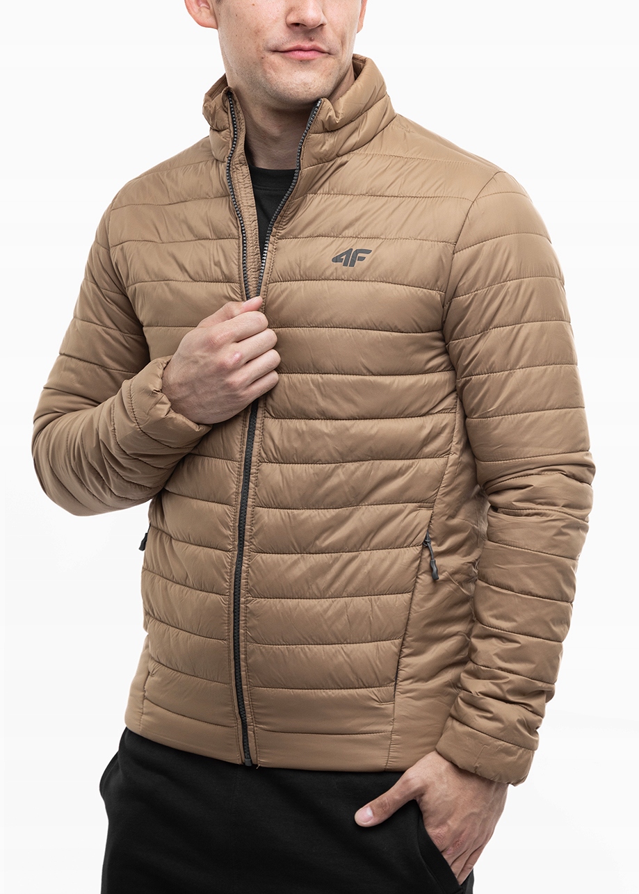4F Pánská zimní teplá prošívaná péřová bunda, lehká, vel S