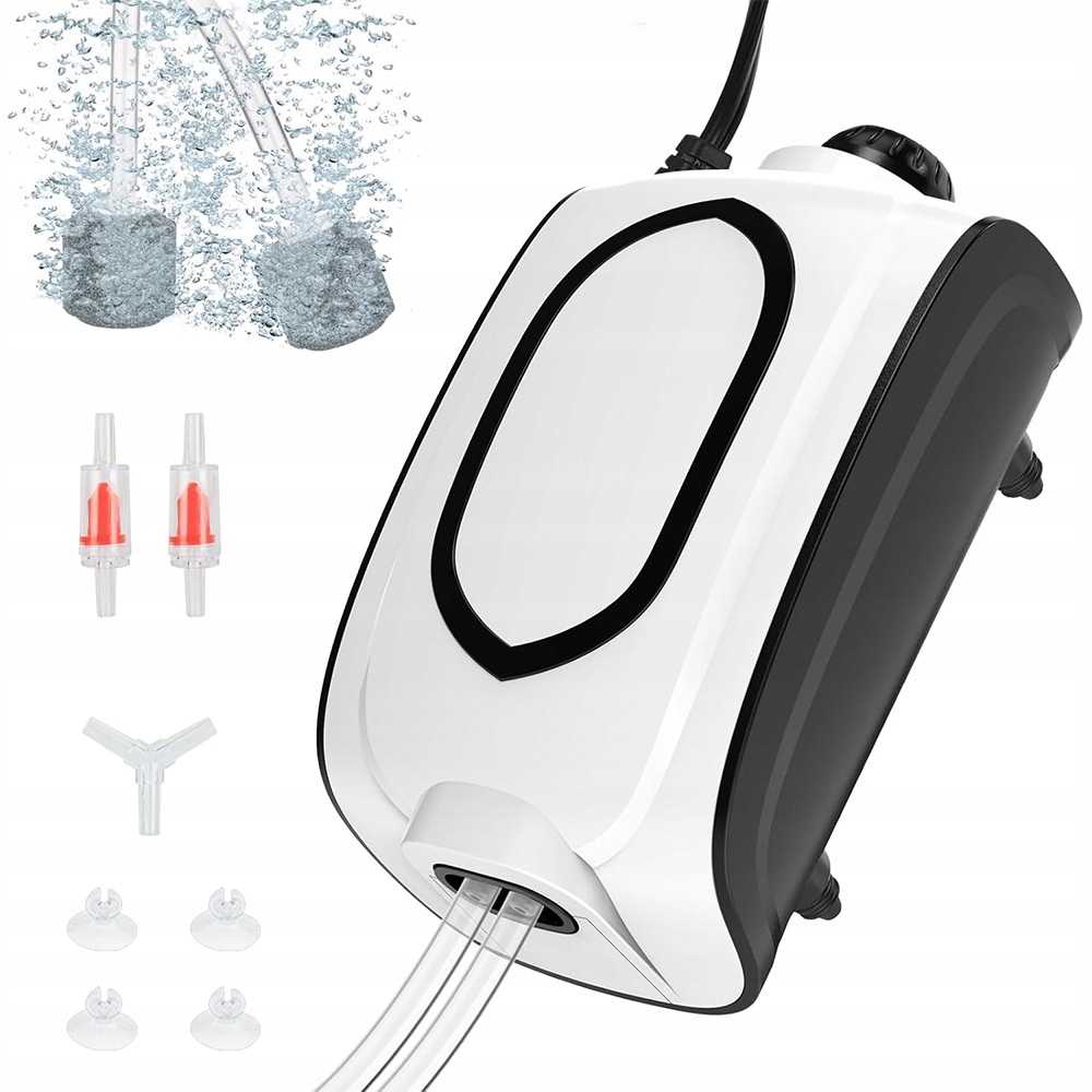 Levně Tichý provzdušňovač akvária 2×180 l/h pro malé dvounásobné akvária