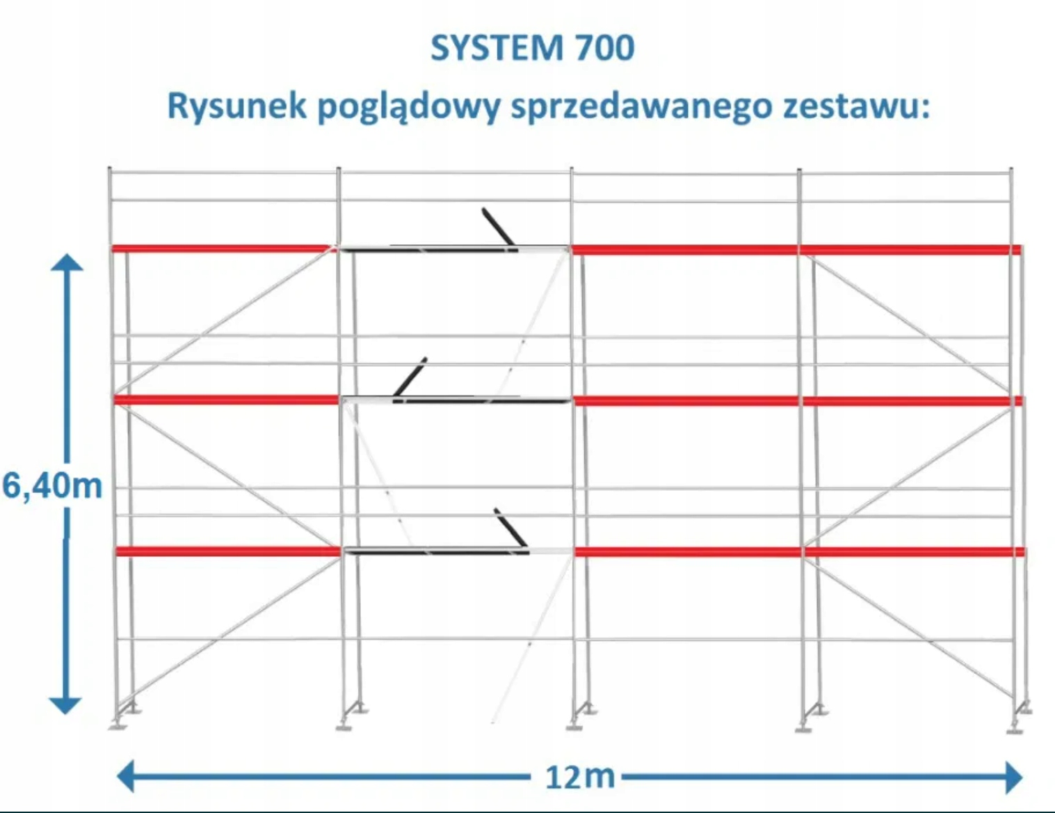 Rusztowanie DUDIX SYSTEM 700 rusztowania 4 ramy w górę