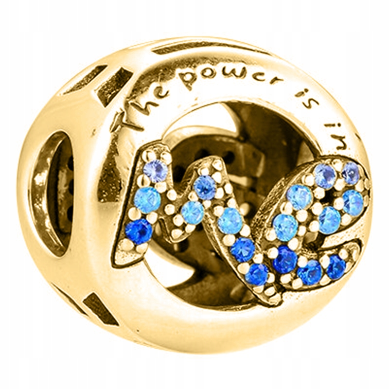 

Charms złoty We & Me Napis Cytat srebro 925