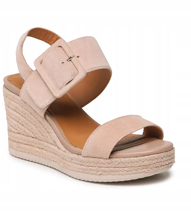 Geox Dámské Béžové Kožené Espadrilkové Sandály 41 Jtj