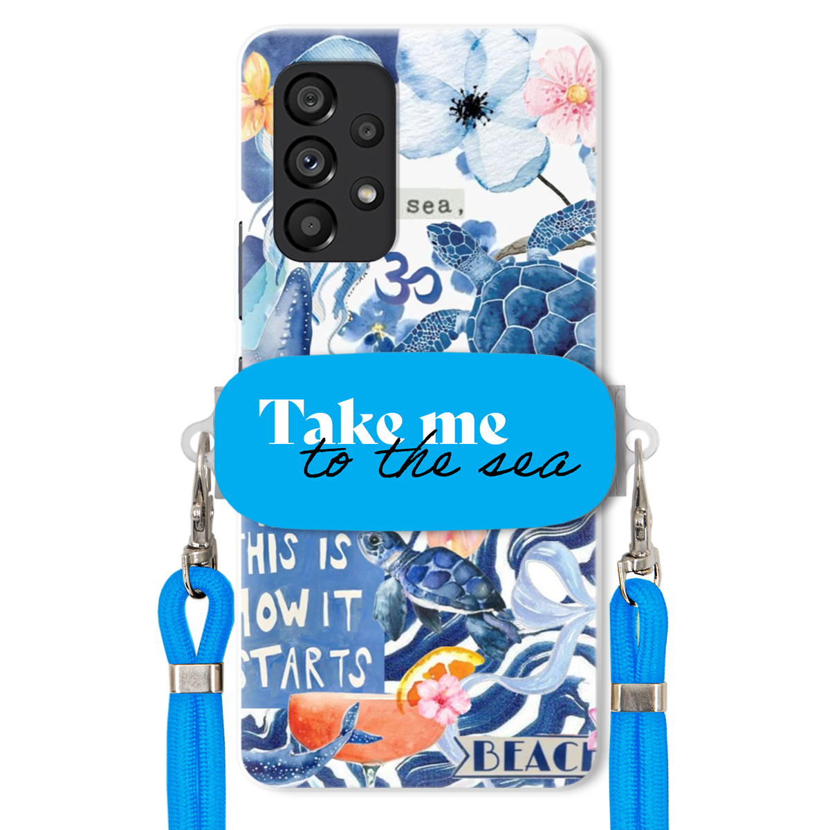 Puzdro pre Samsung M53 5G Premium Vodítko Modrá Držiak Take Me To The Sea