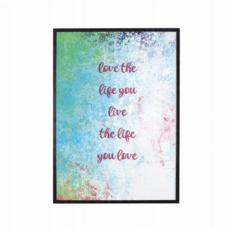 

Plakat w ramie duży 40x60cm love the life pink
