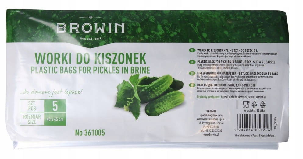 

Worki do kiszonek 5 szt do beczki 5L