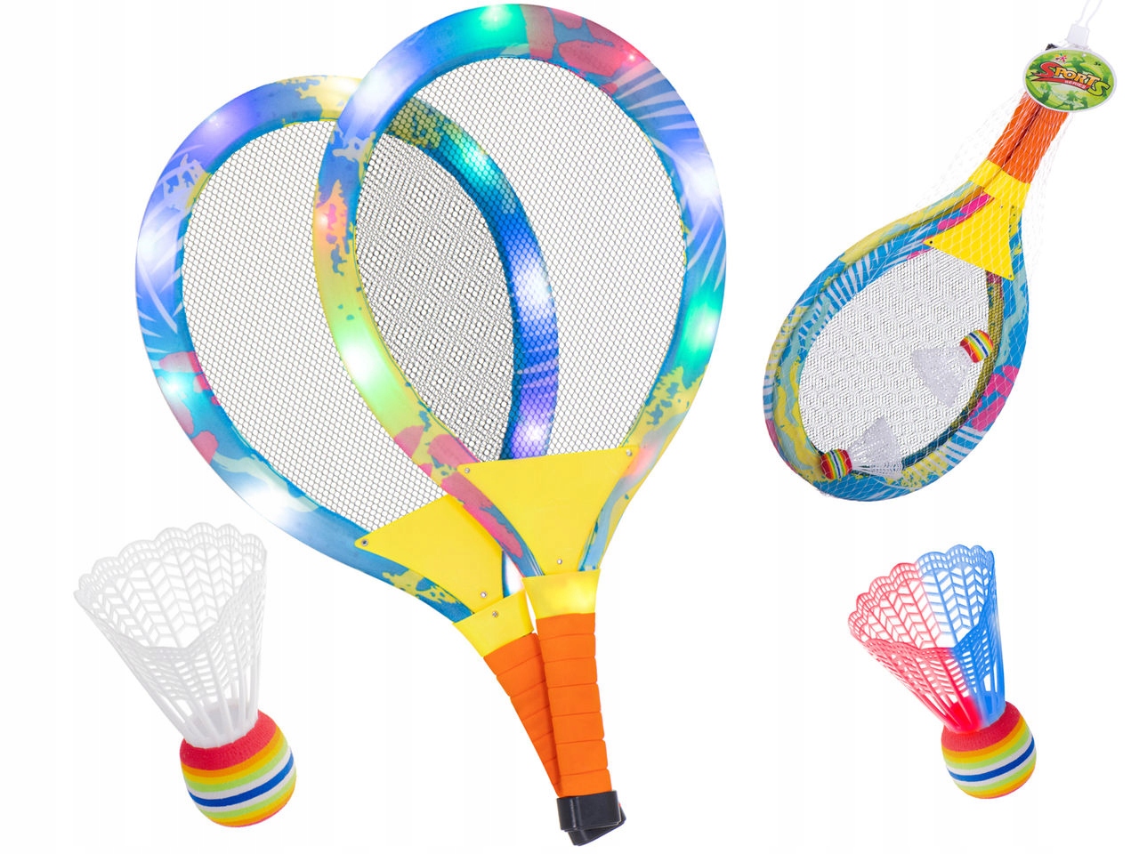 

Rakietki Paletki Badminton Świecące Led Lotki