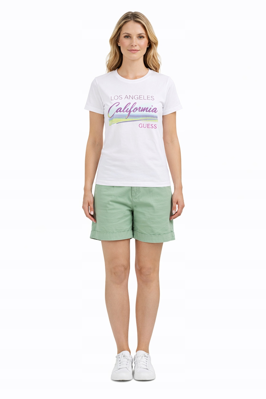 Guess Bílé Tričko S Potiskem Los Angeles California S I4C