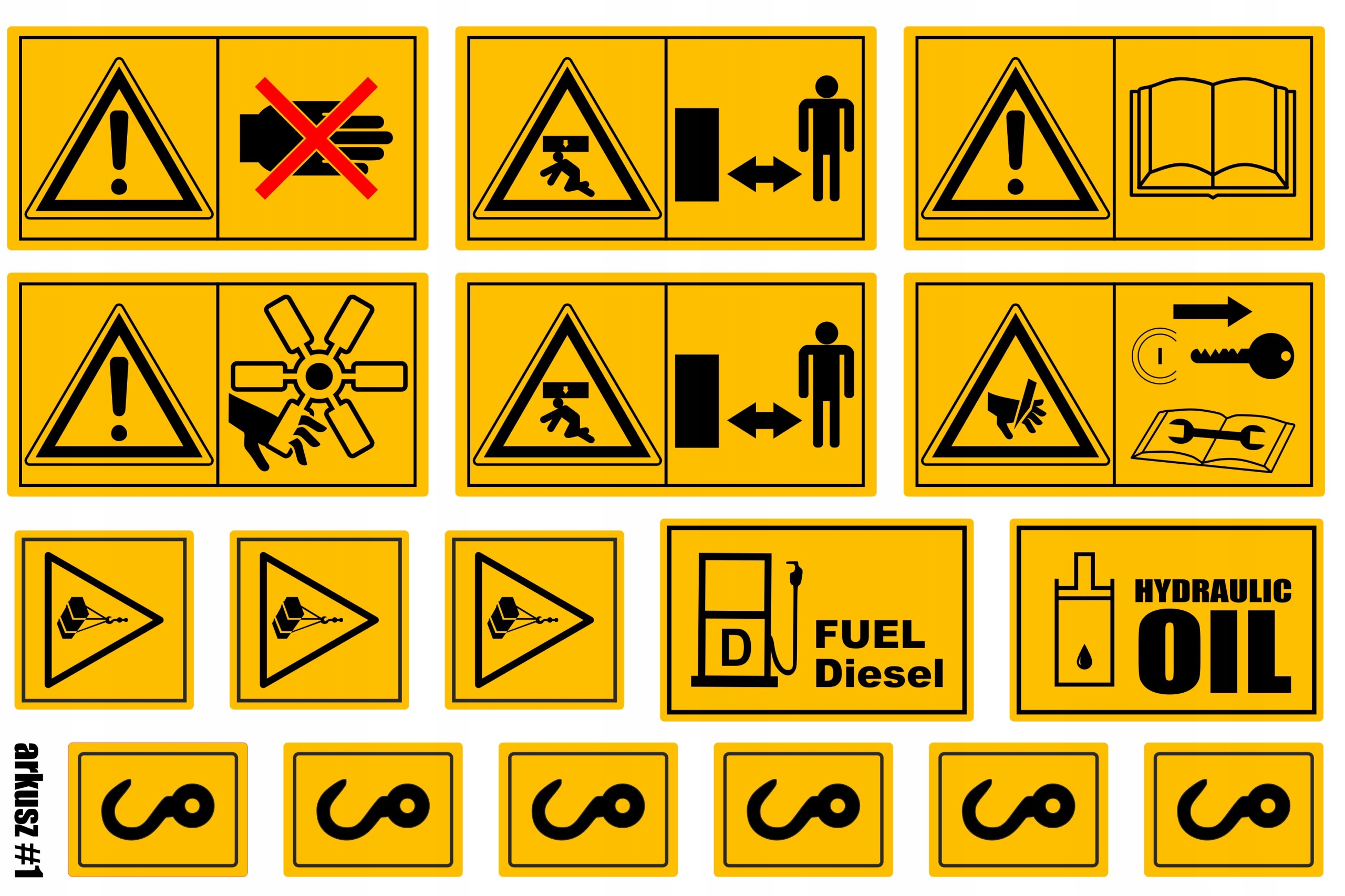 Piktogramy1poziome - ПРЕДУПРЕЖДЕНИЕ НАКЛЕЙКИ ГОРИЗОНТАЛЬНЫЕ ПИКТОГРАММЫ ЛИСТ #1