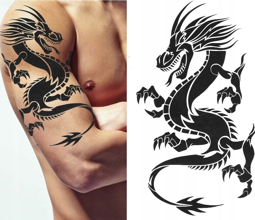 

Tatuaż tymczasowy zmywalny smok dragon Duży