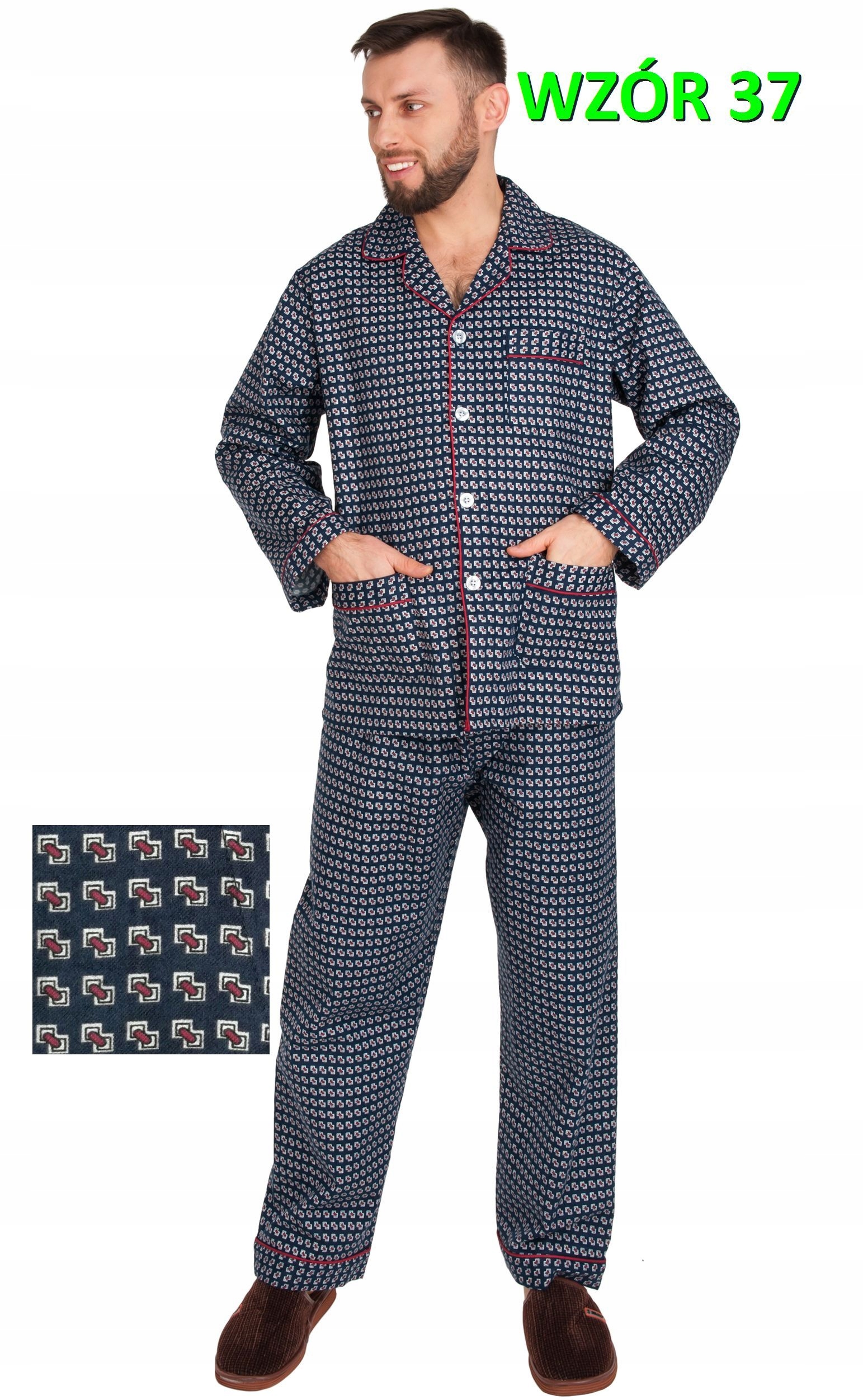 PIŻAMA MĘSKA FLANELOWA FLANELA r.L FOR-MAX 100%BAW Płeć mężczyzna