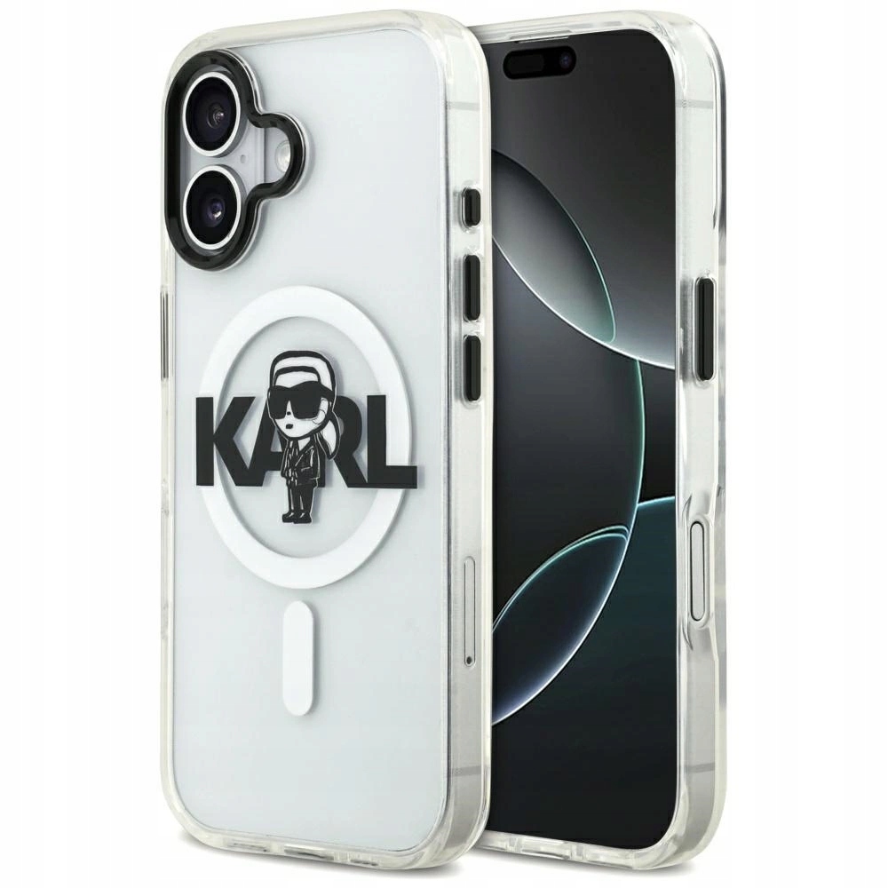 Pouzdro Karl Lagerfeld IML Karl Sketch Logo MagSafe pro iPhone 17 průhledné