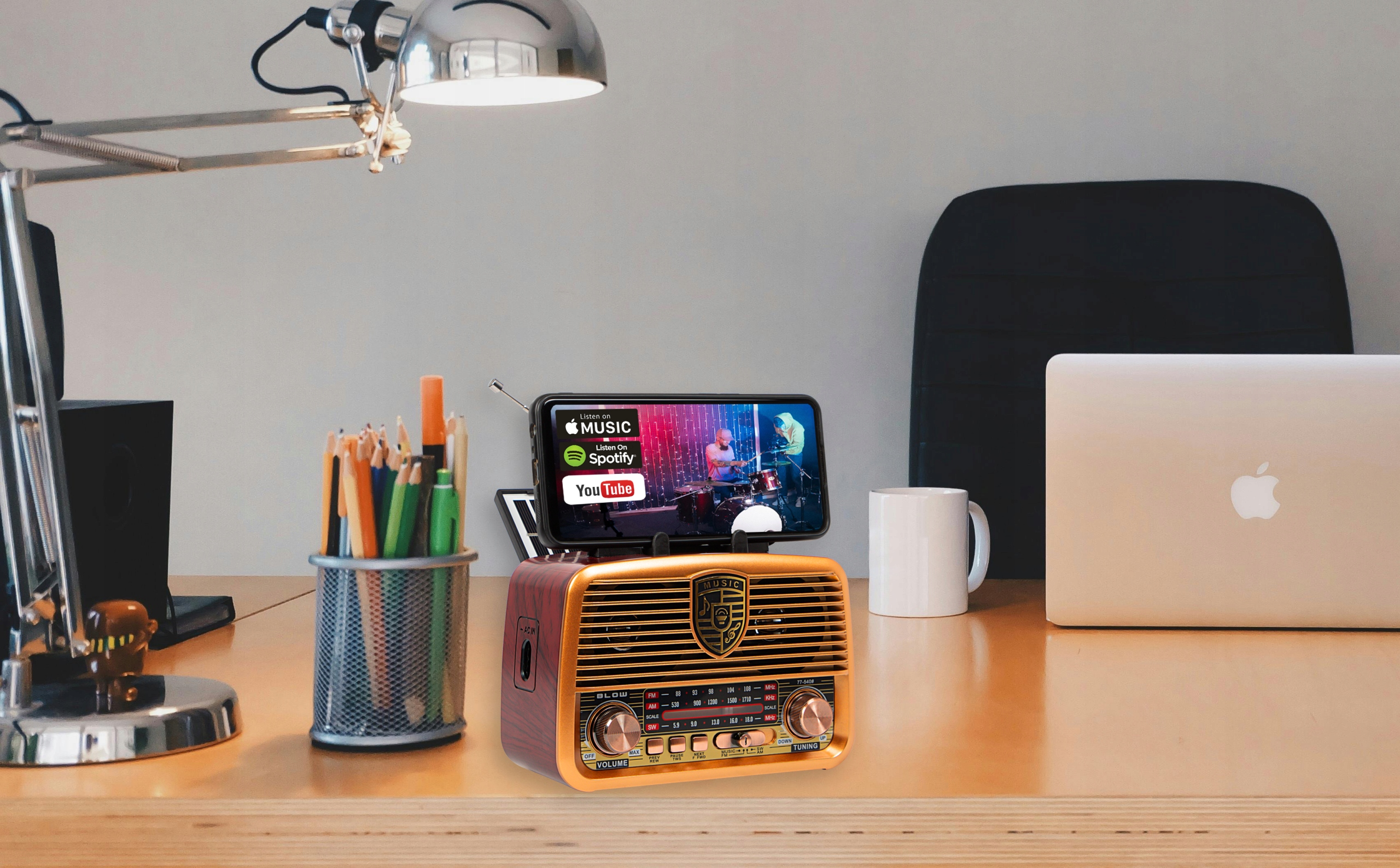 RADIO KUCHENNE RETRO AM FM NA BATERIE RA10 PRZENOŚNE MINI JACK ANTENA SOLAR Model RA10