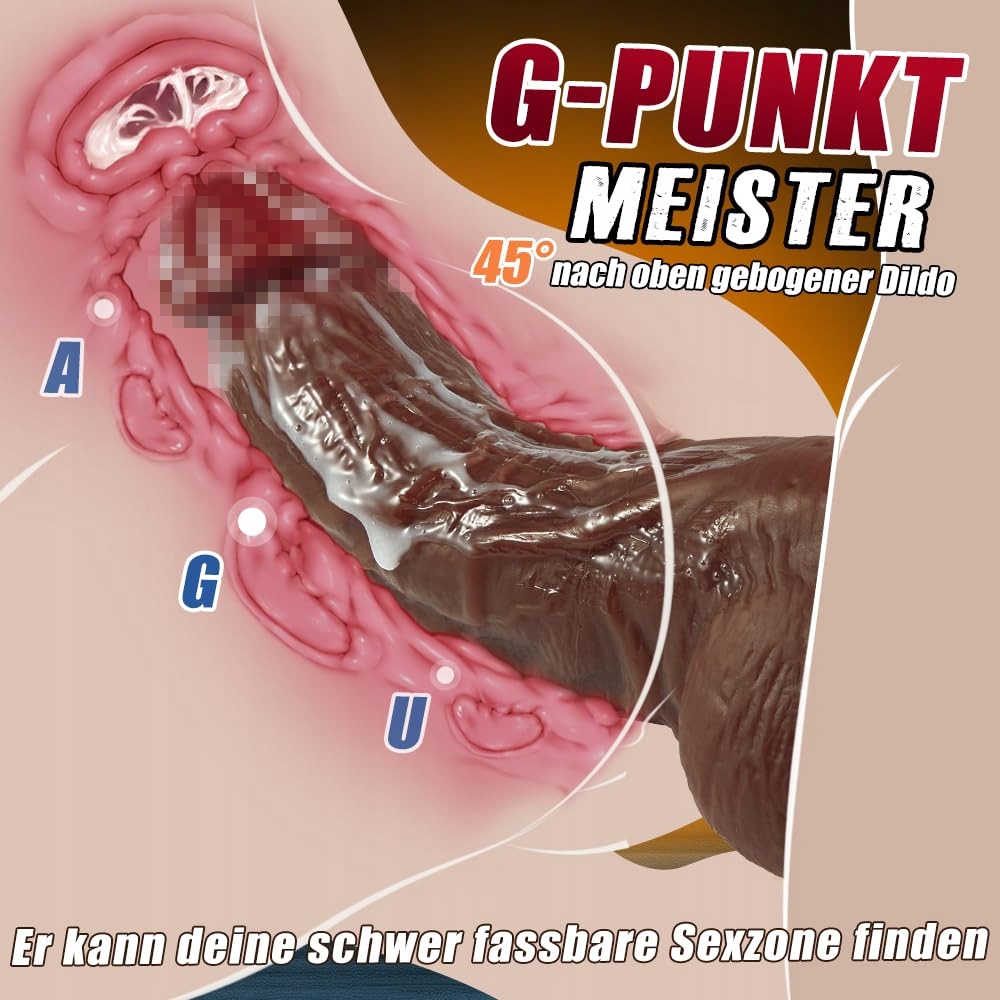 BLACK DICKER Realistyczny Duży Dildo G-Punkt 20cm Silikonowy Z Przyssawką — miniatura 2