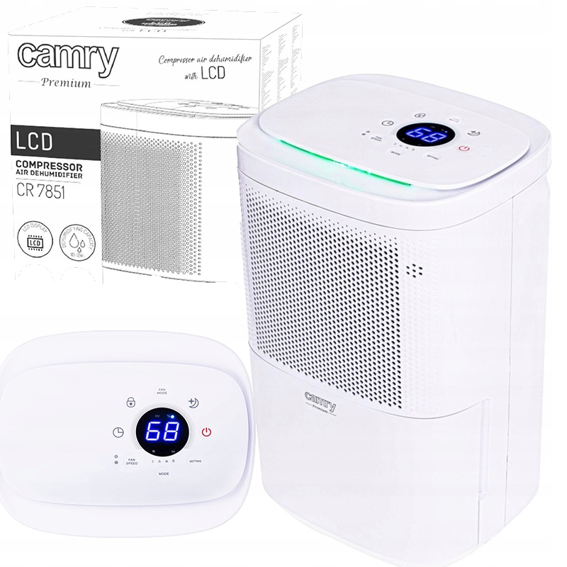 Osuszacz powietrza LCD kompresorowy 4 tryby 2 filtry 10 l/ Camry Cr 7851