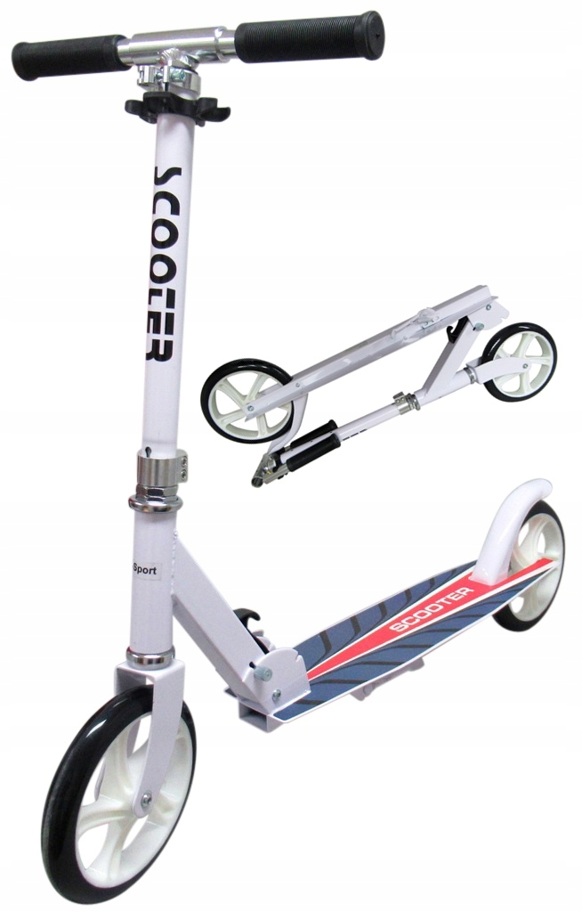 Hulajnoga Składana Duże Koła Stopka Do100kg