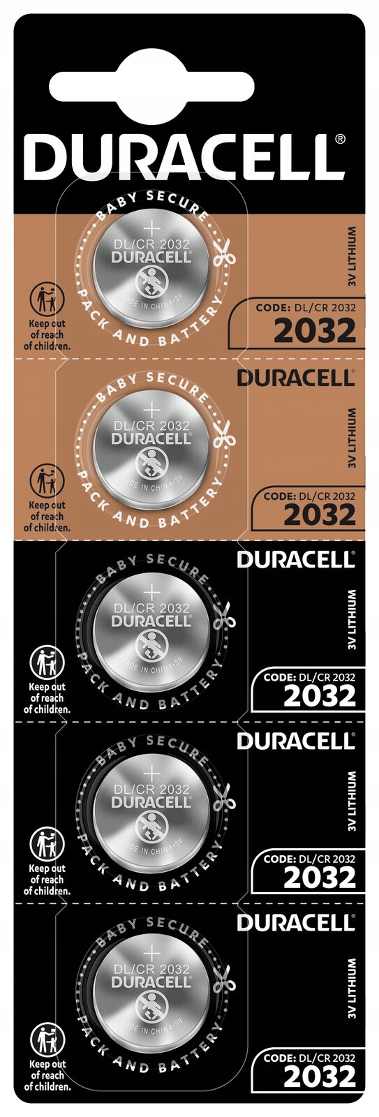 

Duracell baterie płaskie 3V CR2032 5 sztuk Lithium