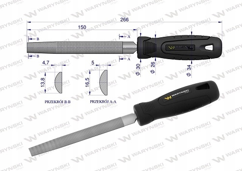 Pilnik półokrągły 150 mm Waryński Marka Waryński