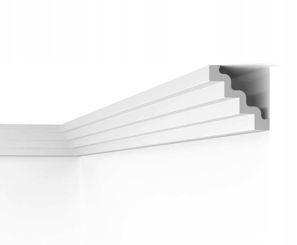 Stropní lišta hladká římsová fazeta 13 cm Xps štuková fazeta 2 m