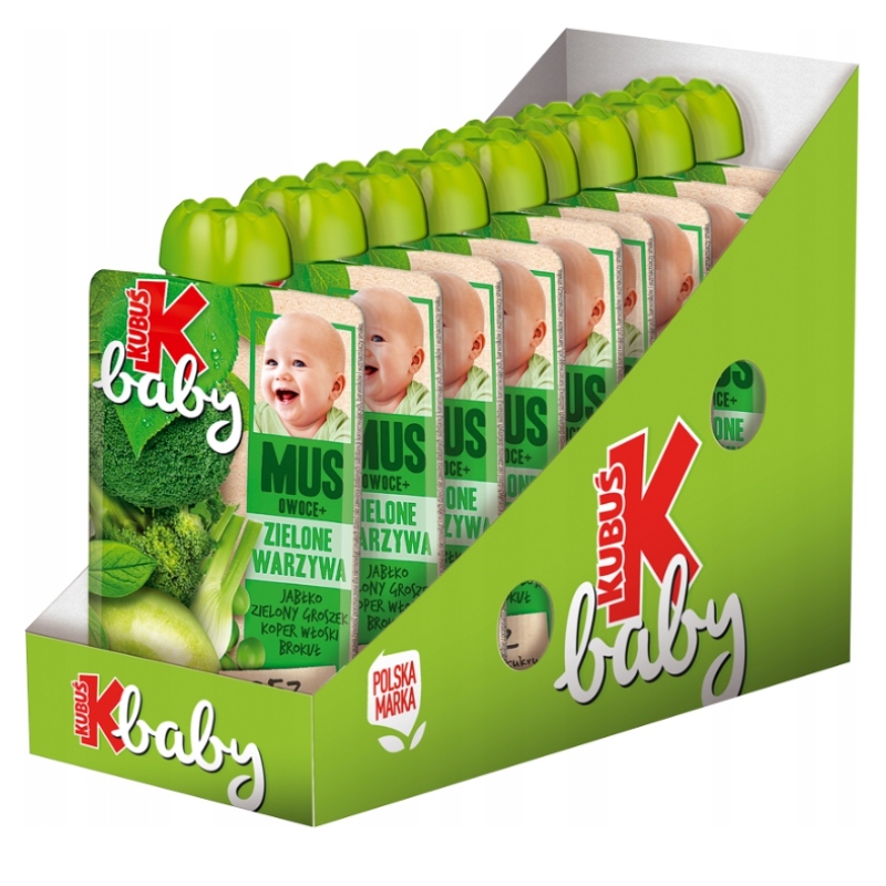 KUBUŚ Baby Mus Koper Włoski Brokuł Groszek 9x100g