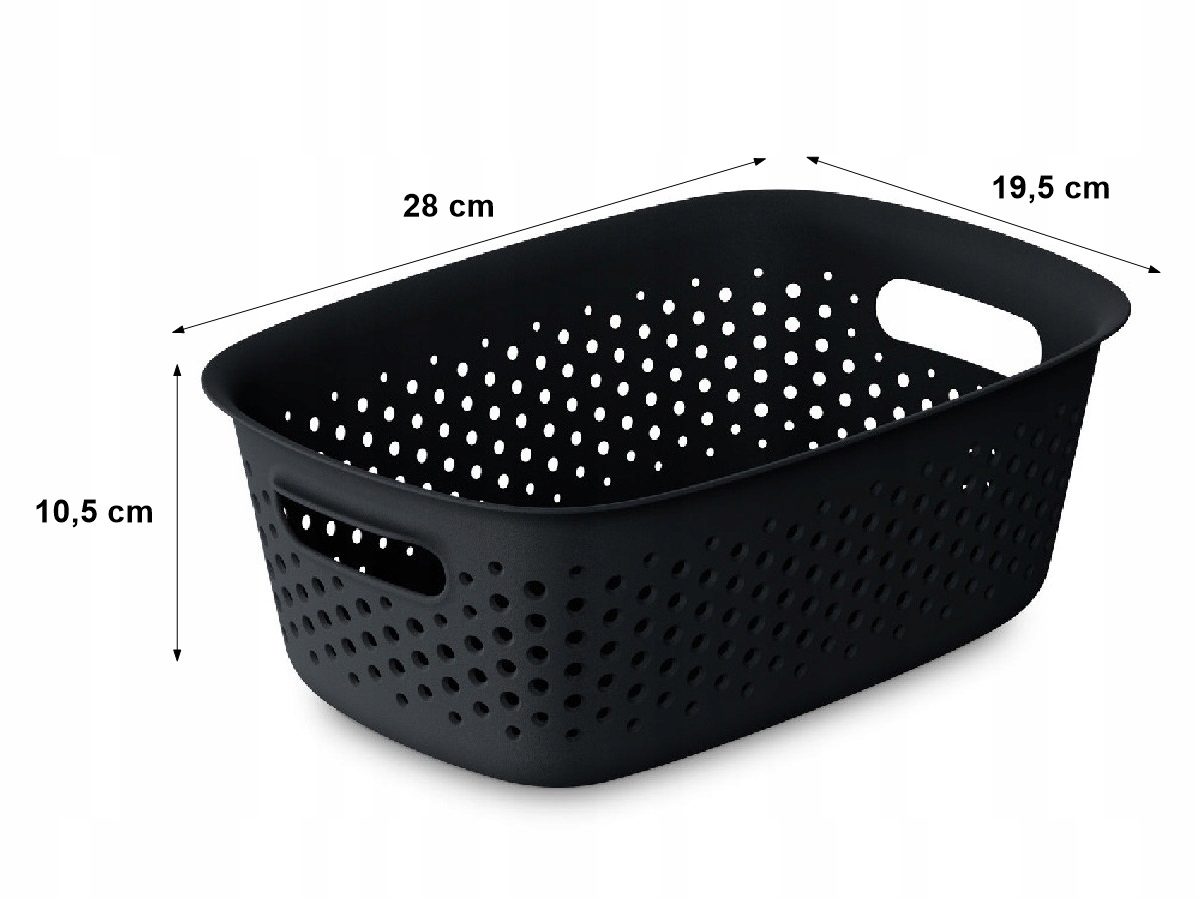 Koszyk 3,5l plastikowy - małe pudełko 28×19×10 cm na kosmetyki i akcesoria