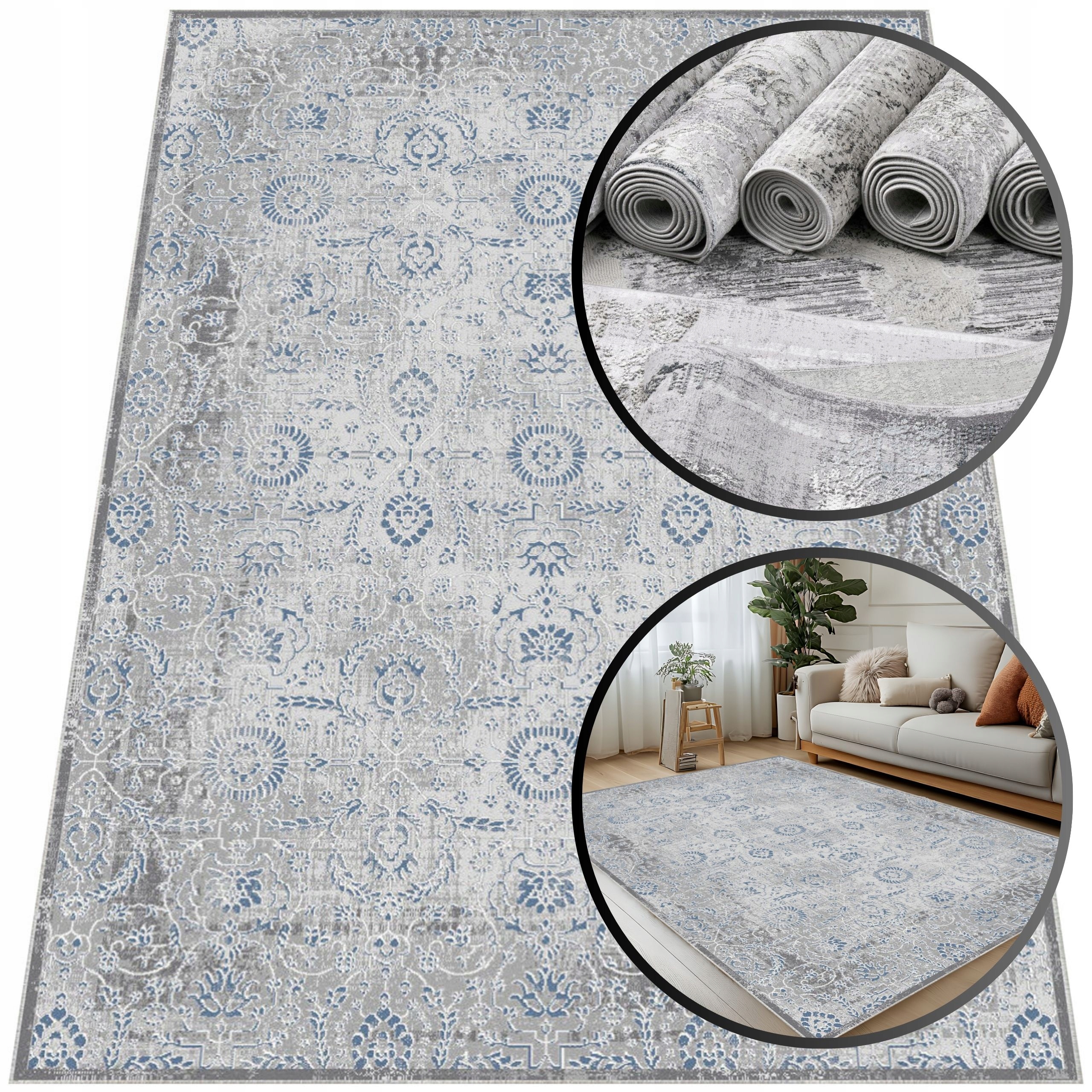 Elegantní Lesklý Šedý Turecký Koberec Do Obývacího Pokoje Koberce Latina 120x180