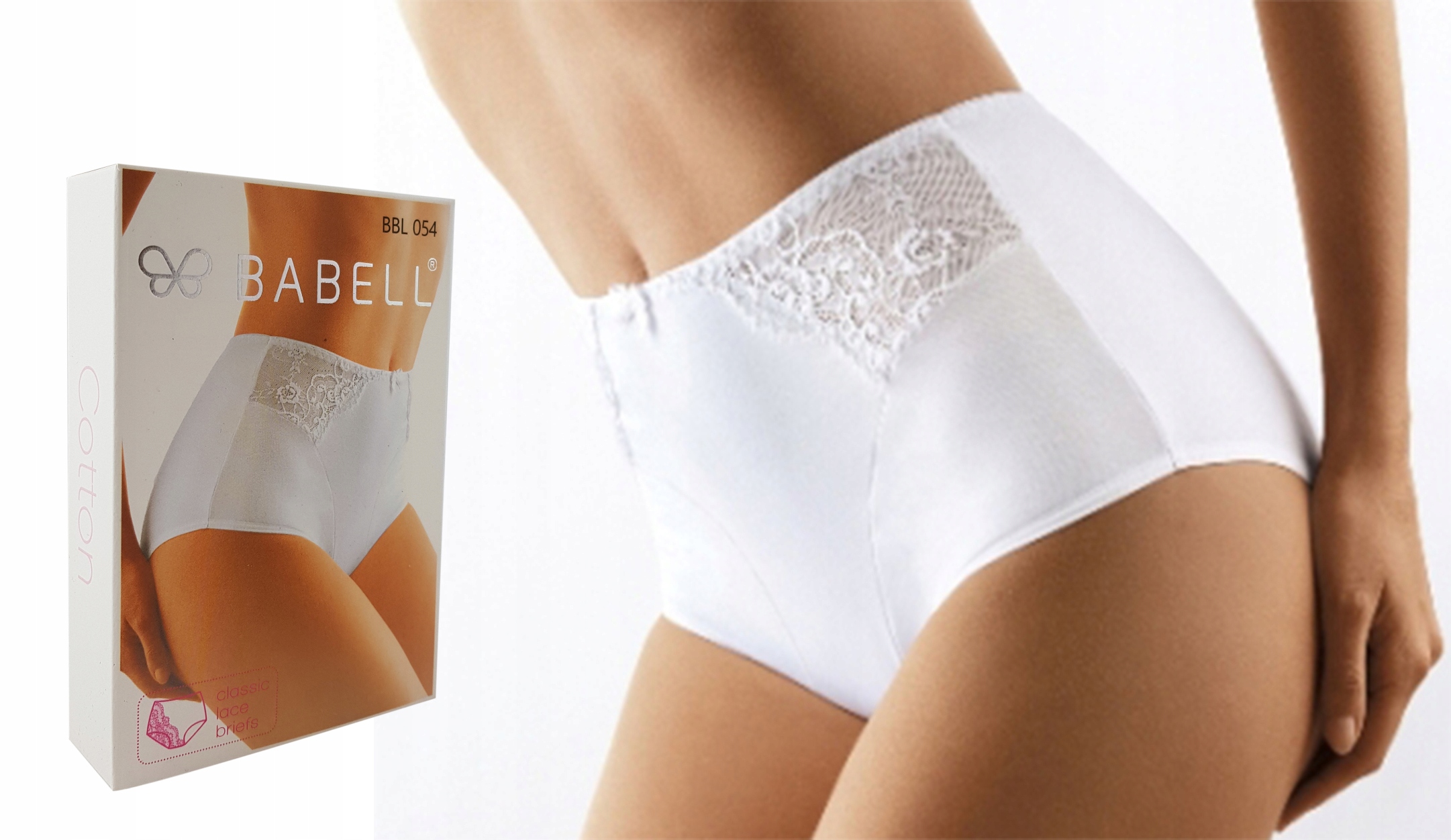 

Babell figi 054 wysokie majtki Białe, S