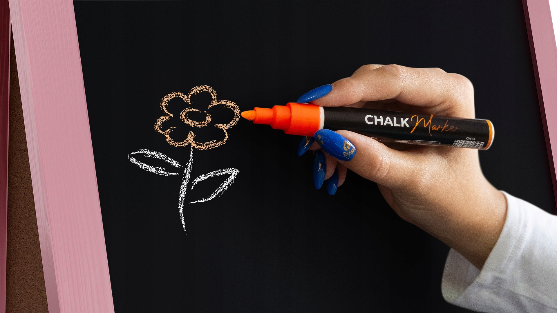 Potykacz kredowy RÓŻOWY 118x61 cm tablica kredowa Typ dwustronny