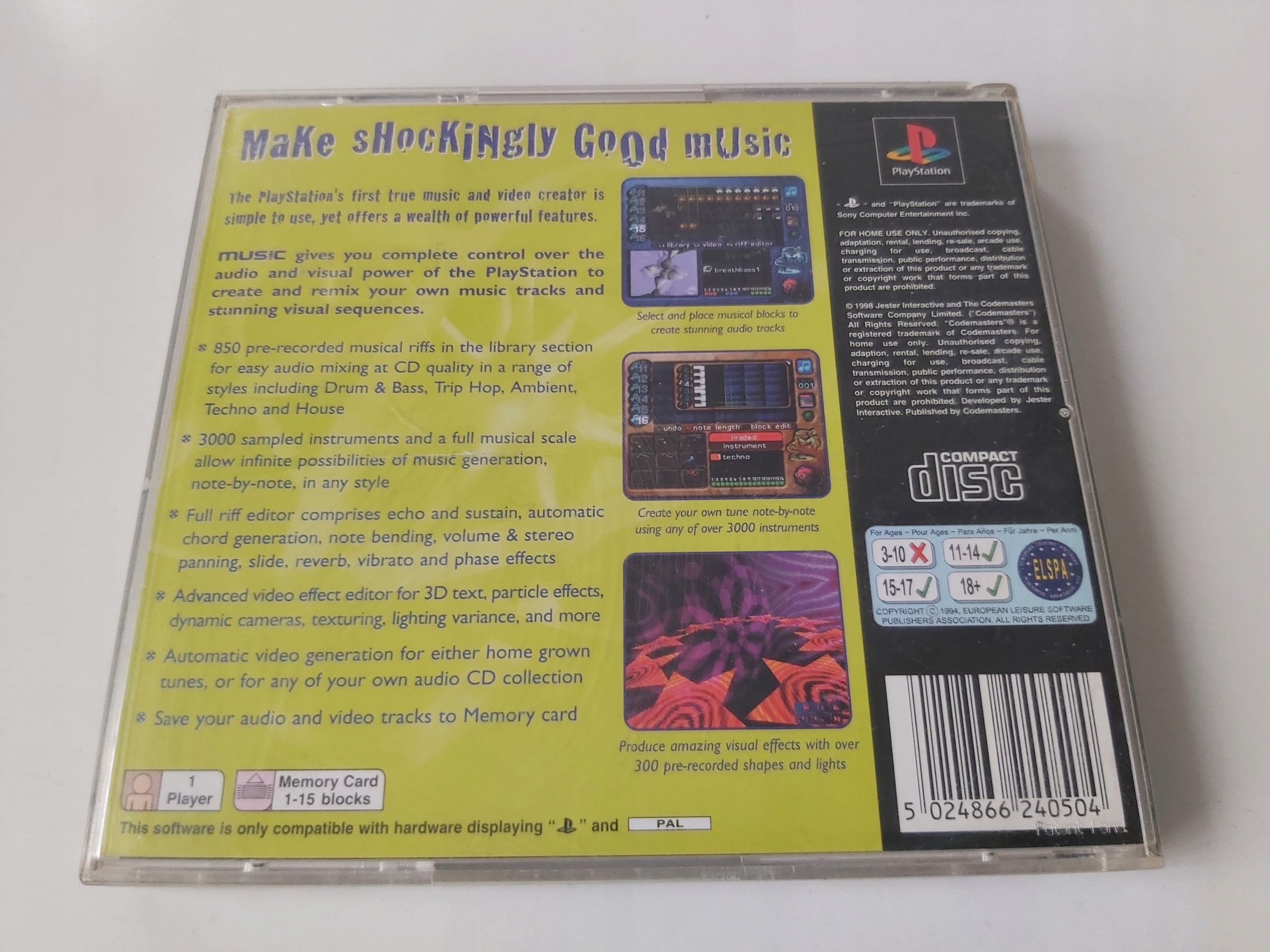 MUSIC PSX PS1 ENG Platforma Sony PlayStation (PSX)