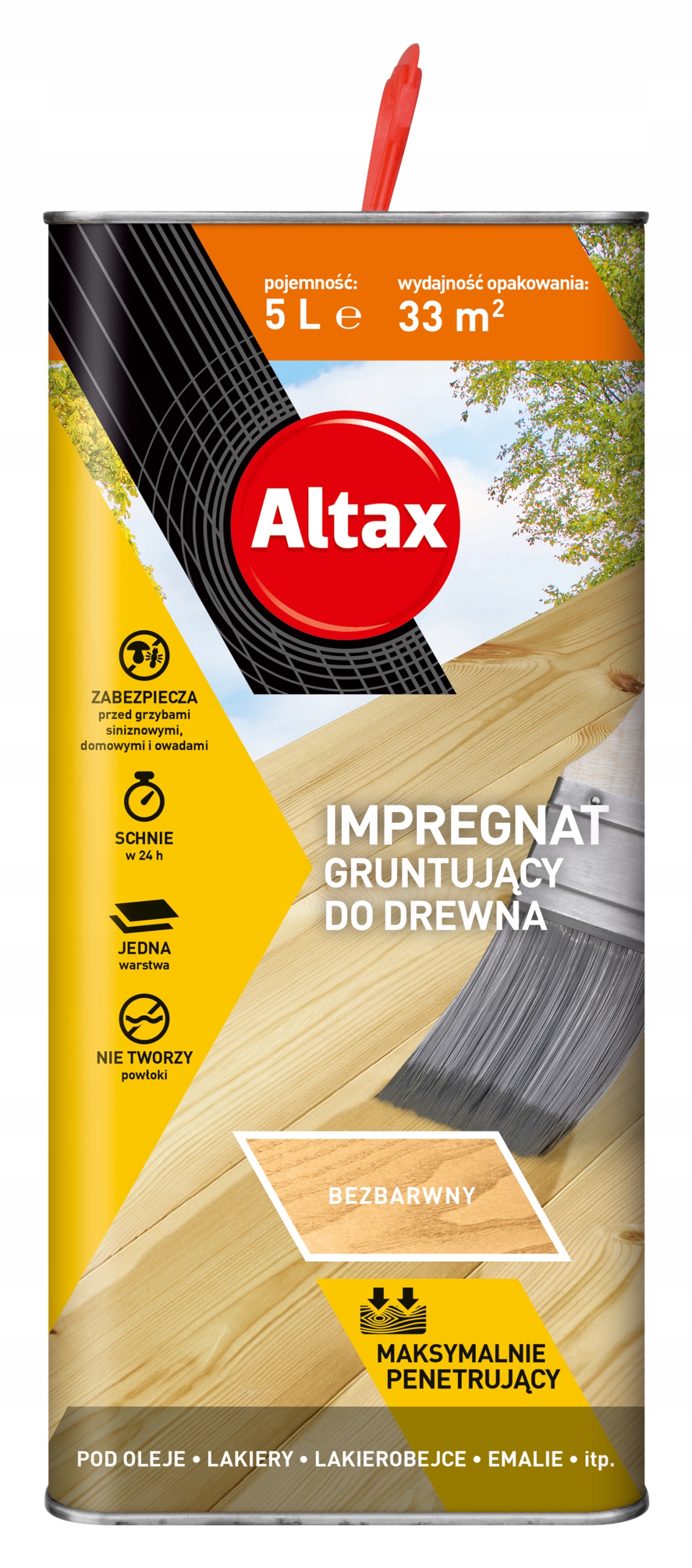 

Altax Impregnat Gruntujący do Drewna Bezbarwny 5L