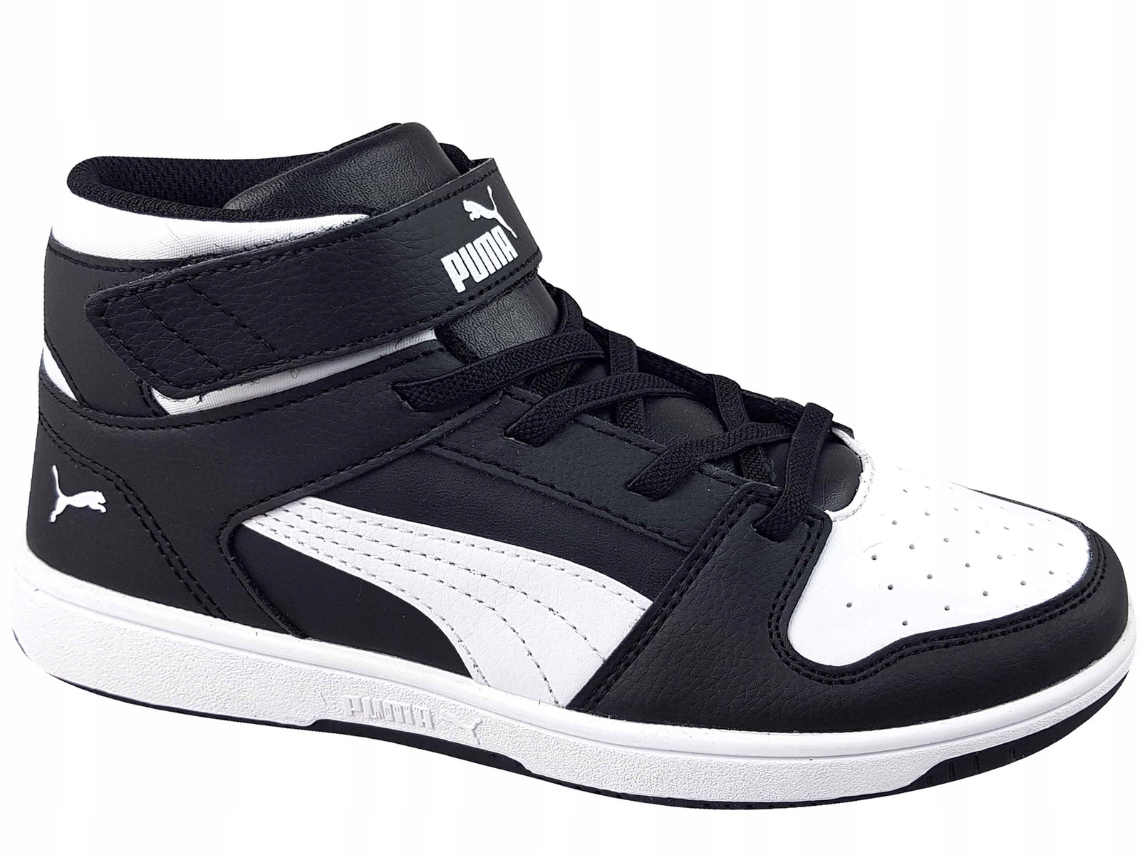 Puma Rebound Layup MID 370488 01 Buty Wysokie Kostkę Dziecięce Rzep Gumki