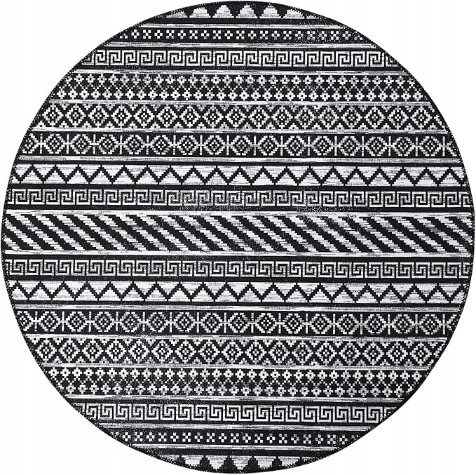 Koberec Markonský Boho Geometrický Kulatý Protiskluzový 80 x 80 cm