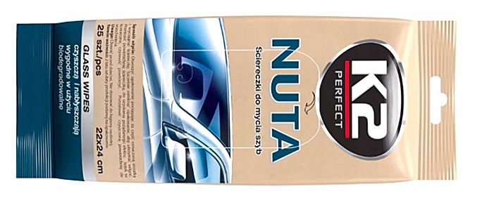 

T3U56 Chusteczki do mycia szyb lusterek 25 szt K2