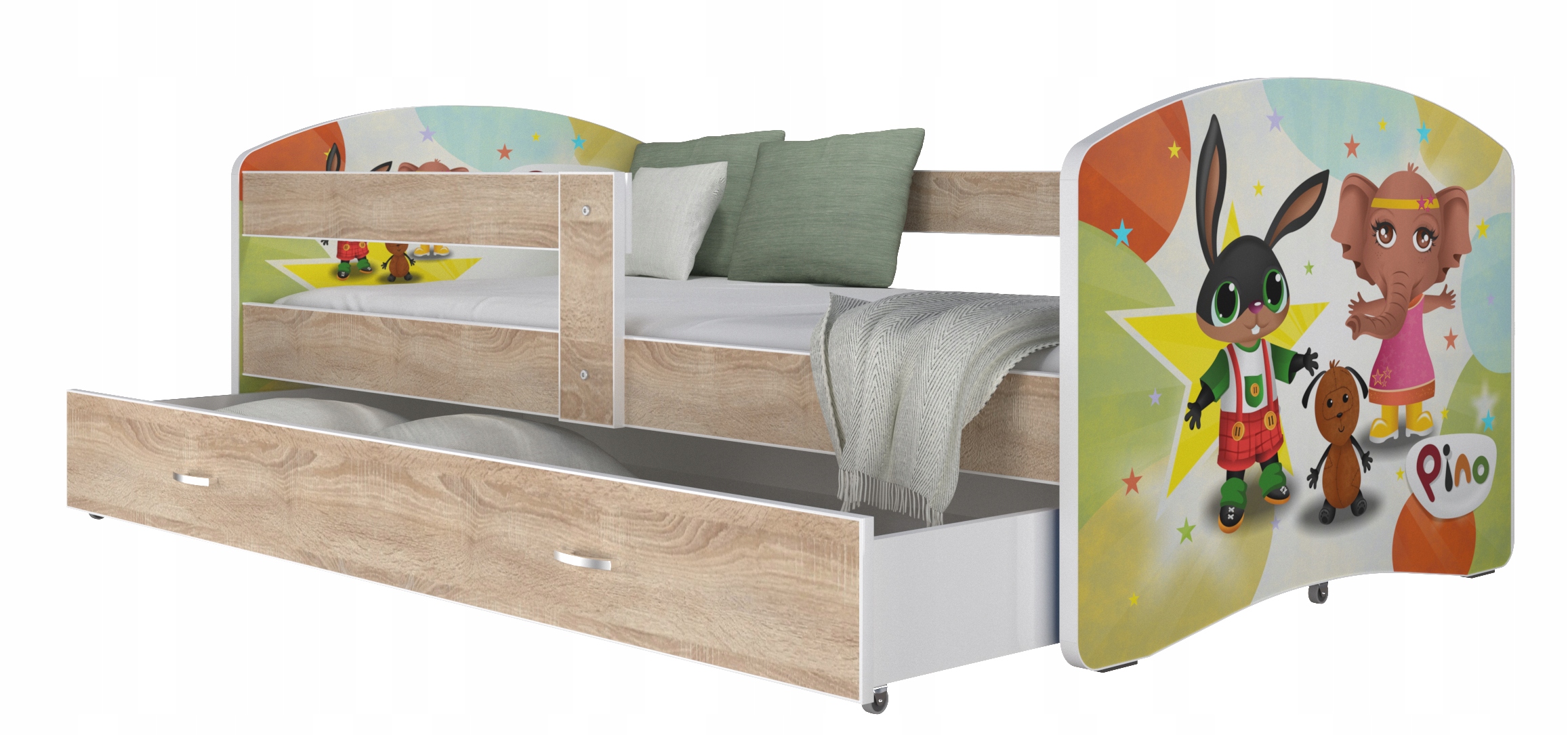 

Łóżko 180x80 szuflada materac grafika Luki