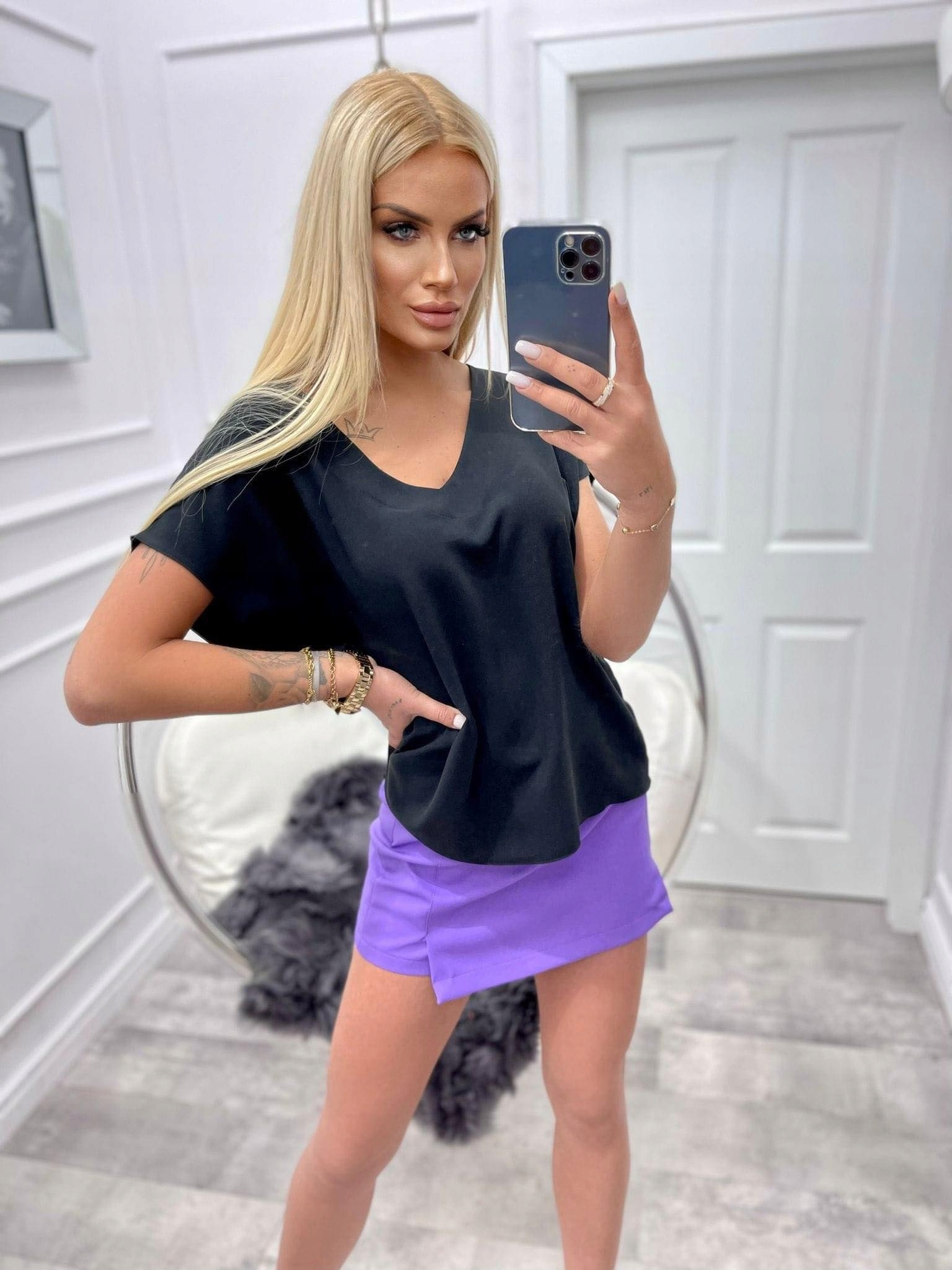 Sukně-sukně Ingrosso Barva Fialová vel L