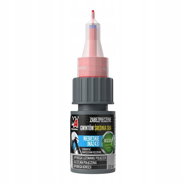ZABEZPIECZENIE GWINTÓW ŚREDNI 10ML NIEBIESKI - ŚREDNI MA243 -54°C DO 149°C