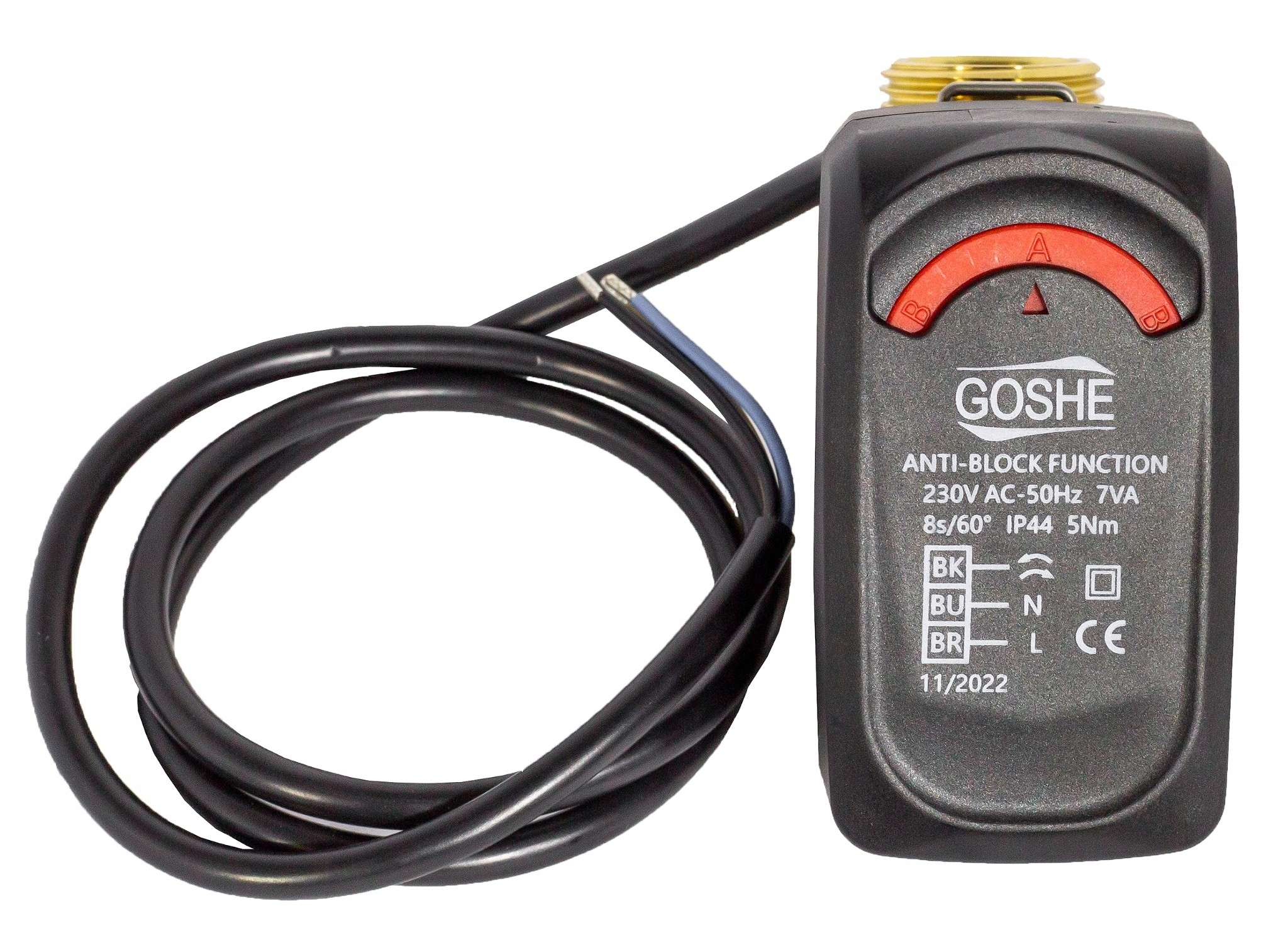 ZAWÓR STREFOWY PRZEŁĄCZAJĄCY 3-DROGOWY 1" CAL DN25 KVS 8m³/h Z SIŁOWNIKIEM Marka Goshe