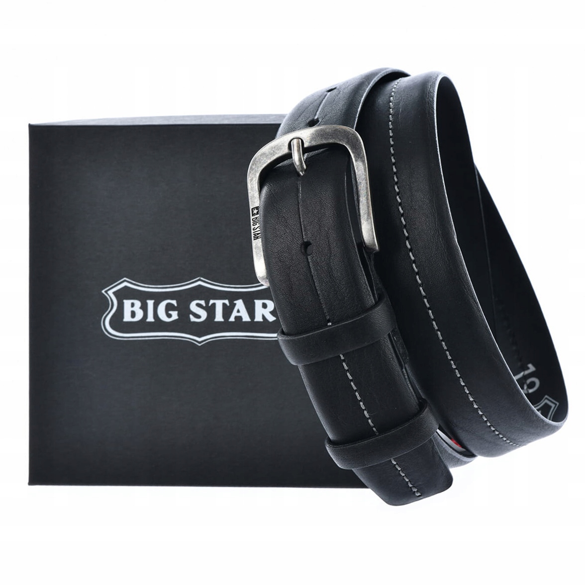 

Pasek skórzany Męski Big Star czarny + Etui 95cm