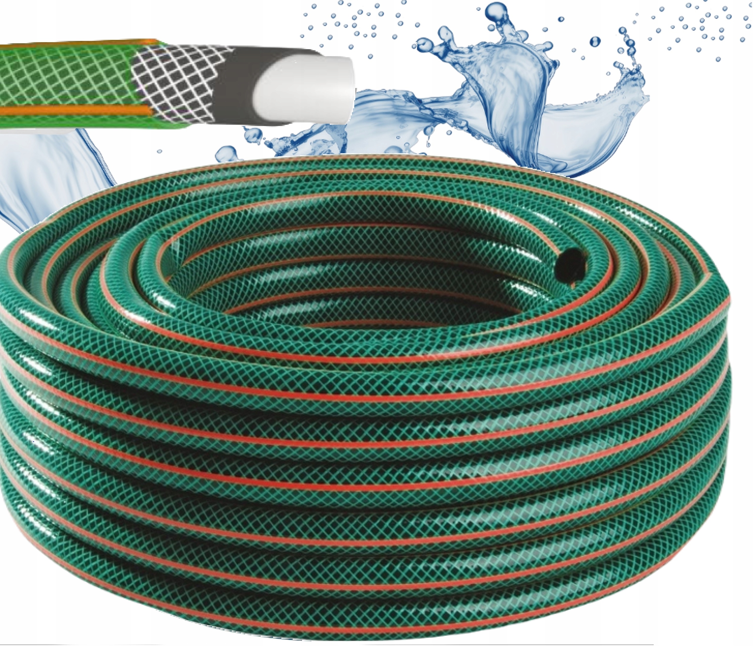 Wąż Ogrodowy 4-WARSTWOWY 3/4 50M Mocny Elastyczny