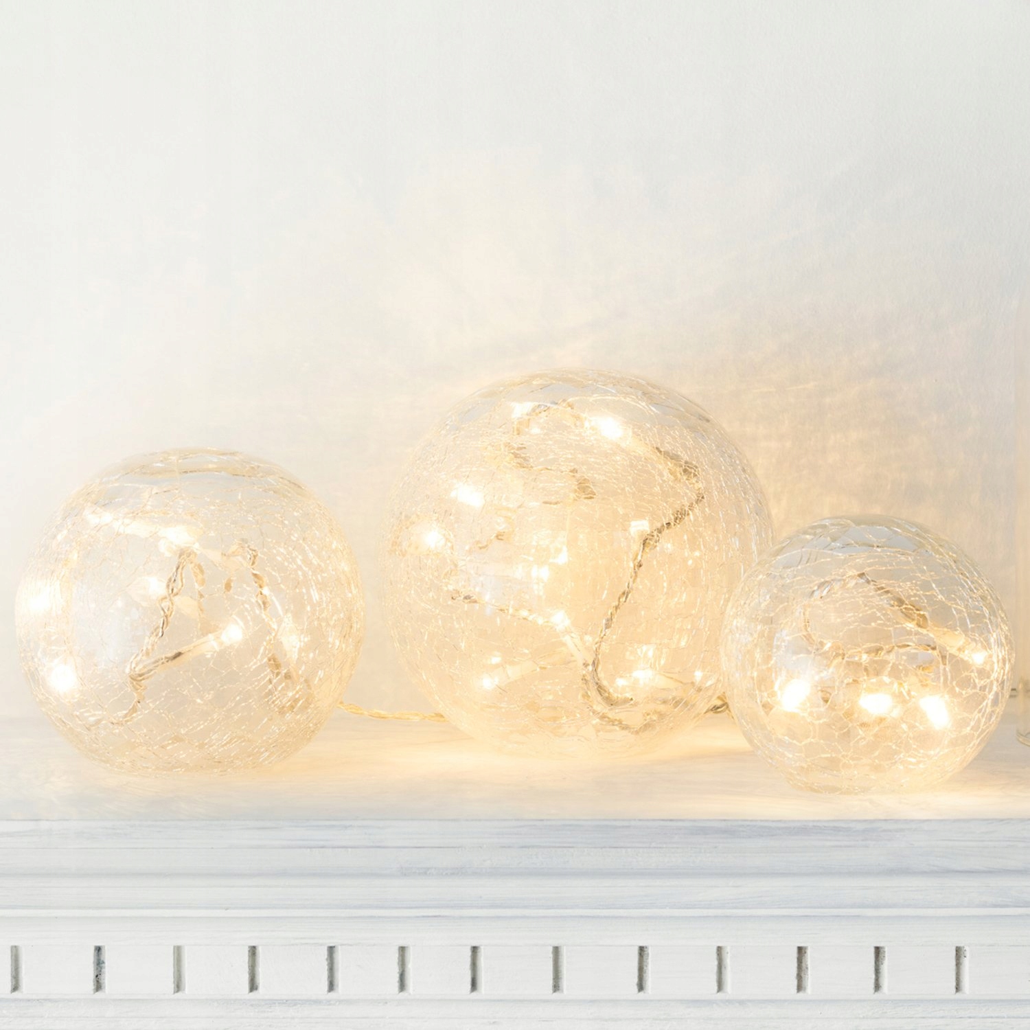 LIGHTS4FUN Zestaw Szklanych Kul Lampki LED 3 SZT — miniatura 6