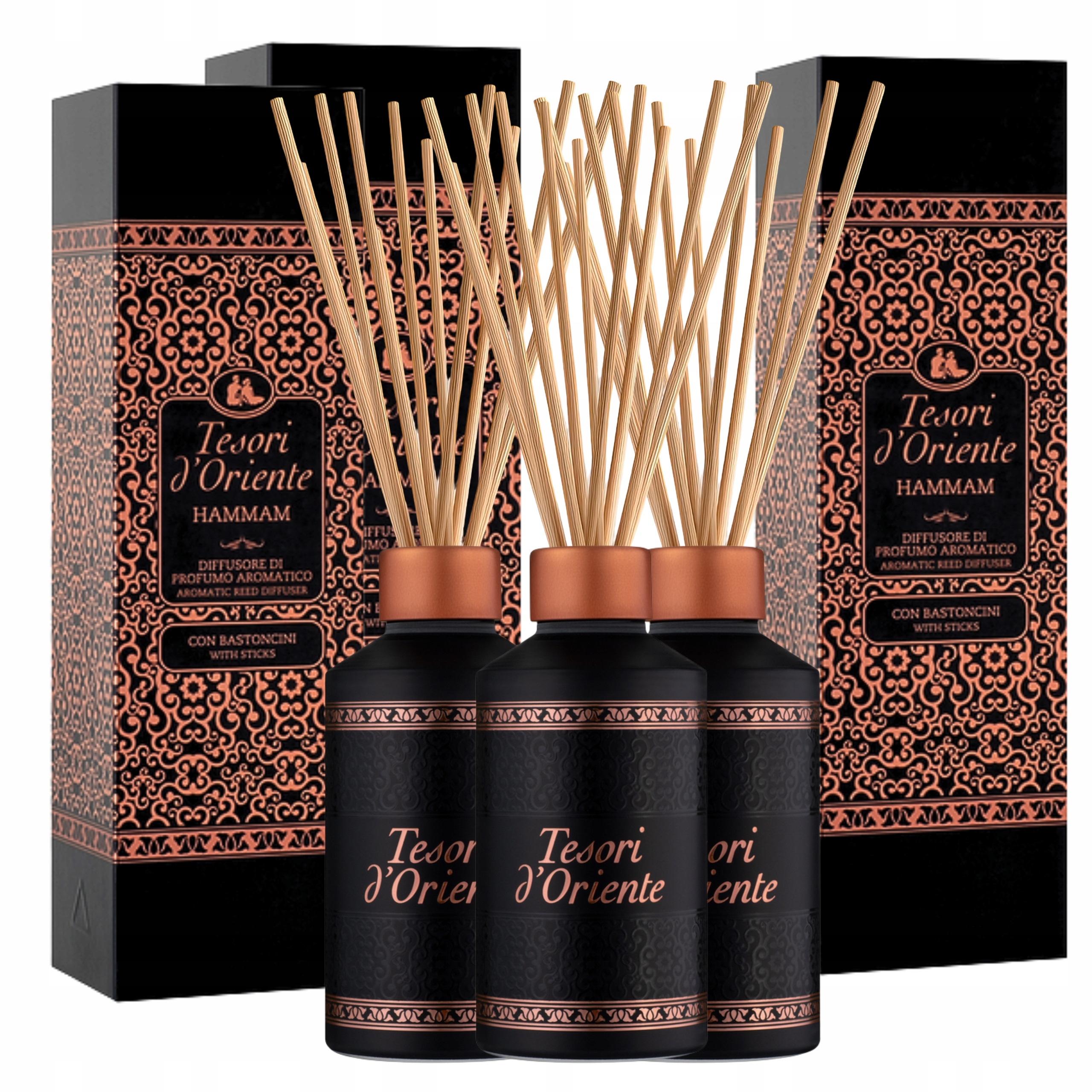 3x Tesori d'Oriente Vonné tyčinky Dekorativní Hammam Vůně do domu