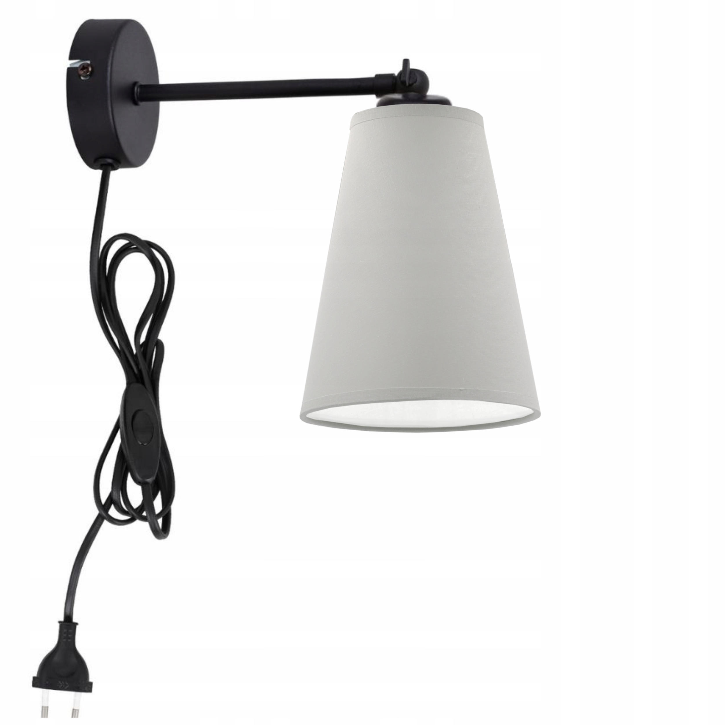 Nástěnná Lampa Abžur Kužel Zástrčka E27 Nastavitelná