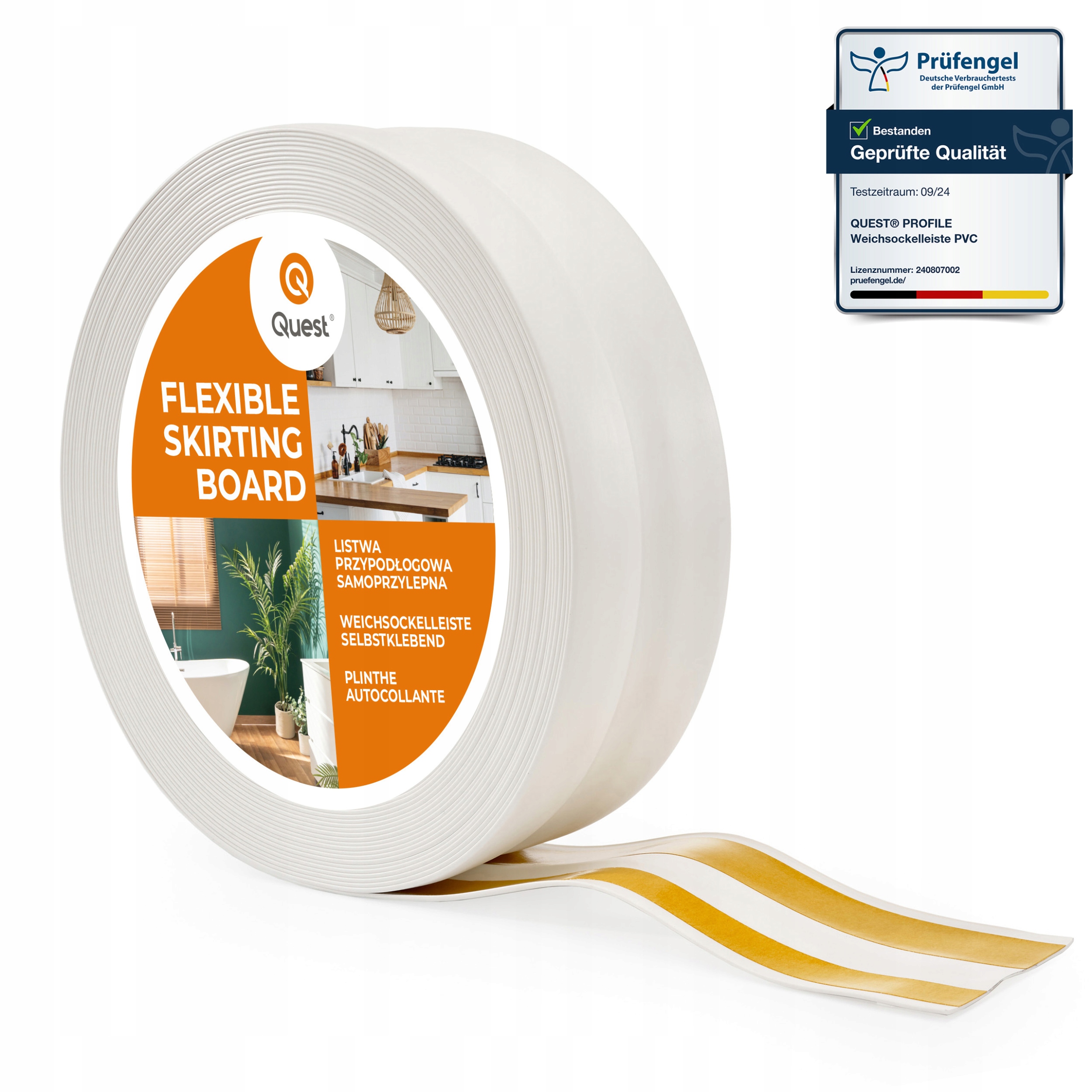 Samolepiaca podlahová lišta Pvc 32x23 mm biela 5 m