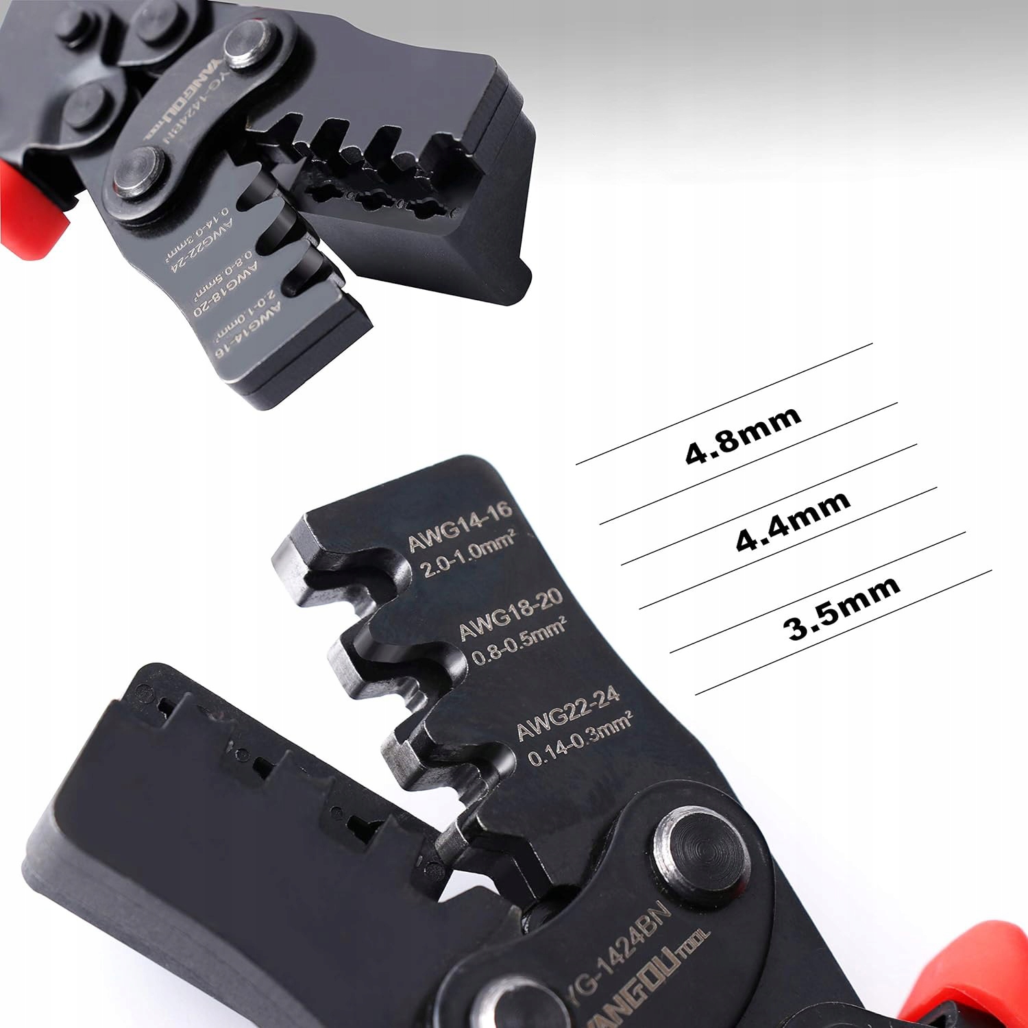 ZACISKARKA PRASKA KONEKTORÓW TULEJEK KOŃCÓWEK KABLI PRZEWODÓW 1424BN Model ZREE ZACISKARKA 1424BN