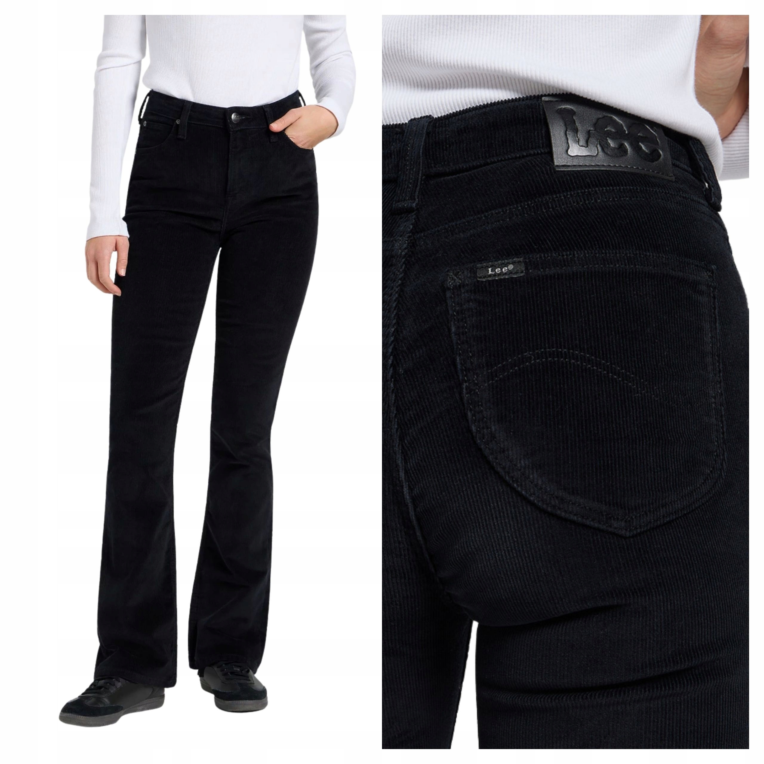 Dámské kalhoty Lee Breese Boot Černé Látkové Zvony Bootcut W27 L31