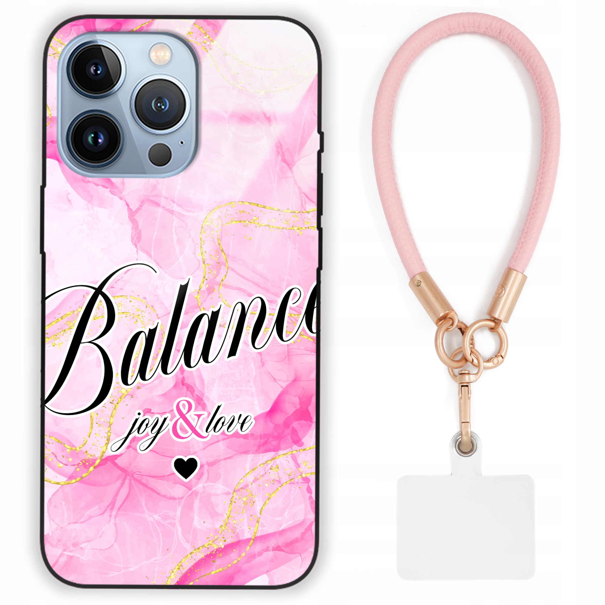 Pouzdro Pro Iphone 13 Pro Case Lesklé Vodítko Růžová Kůže Mramor Glamour Vzor