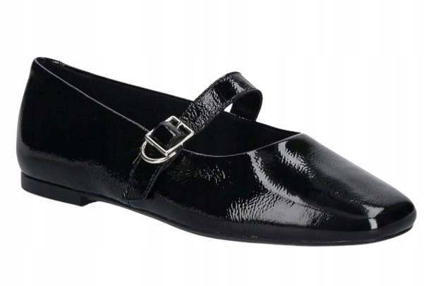 Vagabond Dámské Černé Lakované Baleríny S Přezkou 40 T7A